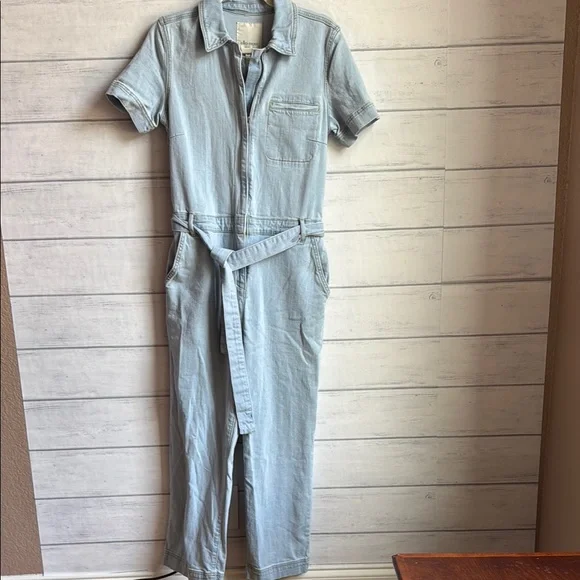 Ella Moss light denim wide leg jumpsuit